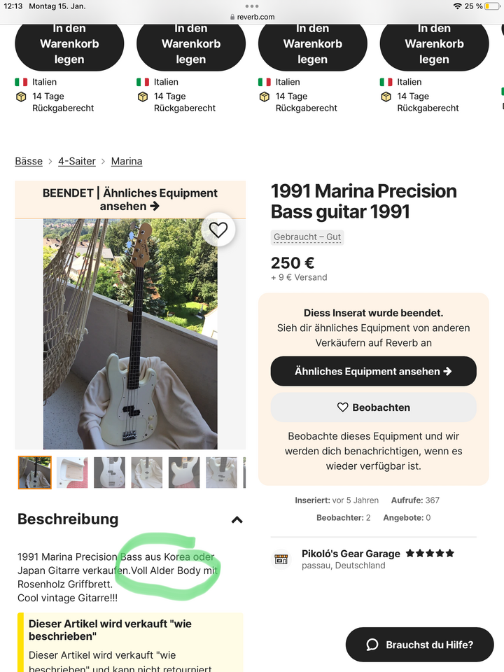 1991 Marina Precision Bass guitar 1991  Reverb Deutschland.png