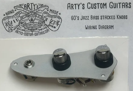 Arty's Custom Guitars Jazz Bass 1960-1962 stacked Knobs Vintage Kit