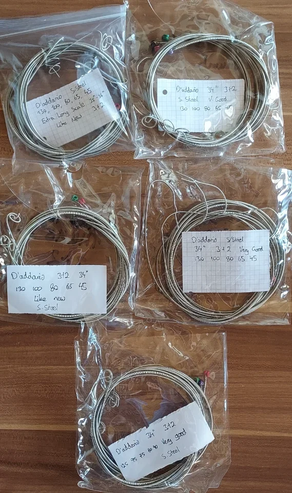 D'Addario Basssaiten: Nickel Wound, ProSteels, Flatwound, erhältlich als 4- und 5-saitige Sätze