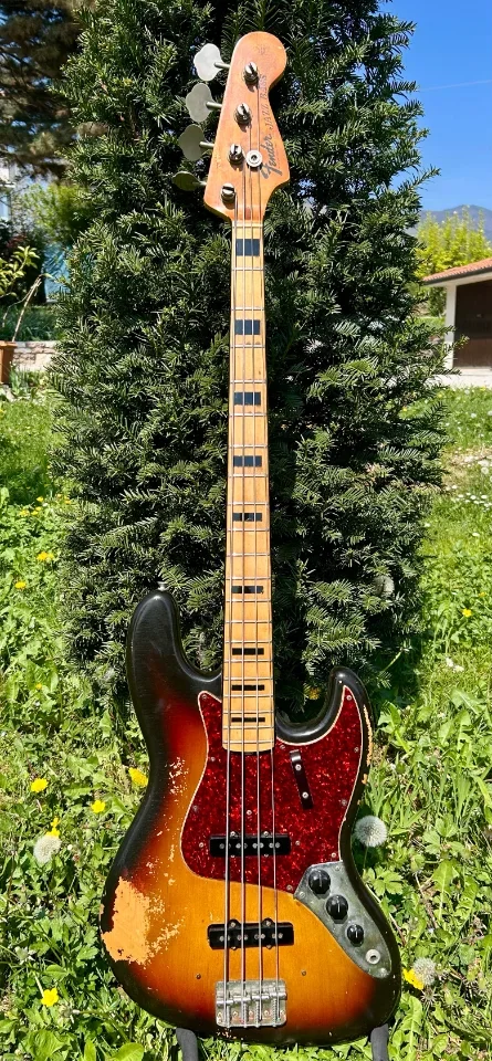 Fender Jazz bass 1973 black blocks/binding