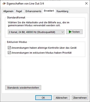 03-Geräteeigenschaften von LineOut34 auf 24 Bit, 48000Hz umstellen.png 03-Geräteeigenschaften von LineOut34 auf 24 Bit, 48000Hz umstellen.png