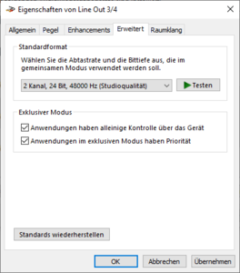 03-Geräteeigenschaften von LineOut34 auf 24 Bit, 48000Hz umstellen.png 03-Geräteeigenschaften von LineOut34 auf 24 Bit, 48000Hz umstellen.png