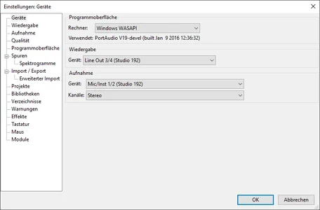 02-Audacity-Geräteeinstellungen, WASAPI-Treiber wählen.png 02-Audacity-Geräteeinstellungen, WASAPI-Treiber wählen.png