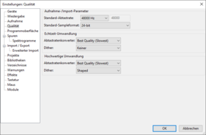 04-Einstellungen zur Qualität, Samplerate 48000 Hz, Sampleformat 24-bit.png