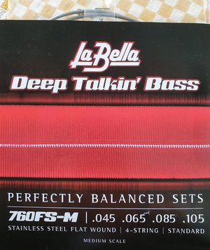 La Bella Flat Wound Saiten / .045 .065 .085 .105 / 760 FS-M / Medium Scale- Nagelneu