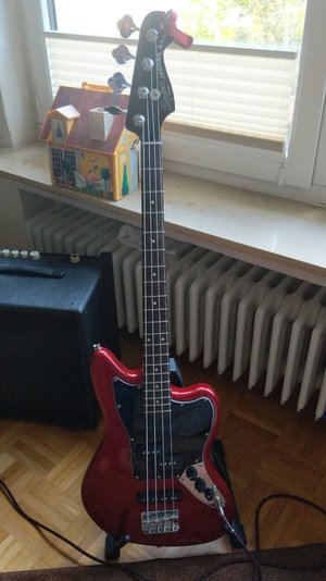 Fender Squier Vintage Modified Jaguar Bass Special IL Crimson Red Transparent