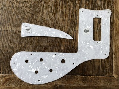 Pickguard Rickenbacker 4003 (vor 2020) perloid white mit trussrod cover 3 ply