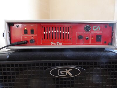 Green Audio Fireball Bass Amp + Case (Rockcase 2 HE)