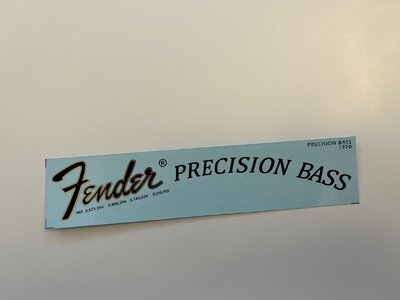 Fender Precision Bass 1969-76 gold waterslide headstock Decal Logo