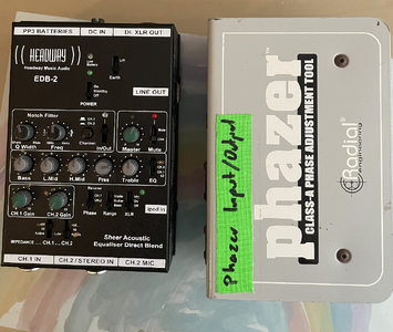 Headway EDB-2 Mixer/Preamp (Kontrabass) // Radial Phazer Phasenlagenregler (E-Bass) // Little Helper