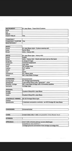 Fender costum shop jazz bass 1961