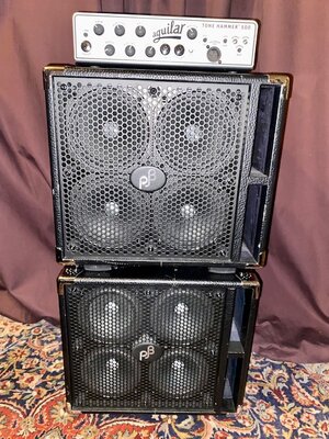 Aguilar Tonhammer 500  2x Phil Jones Piranha C4 Bassanlage