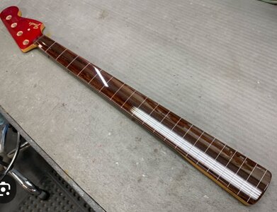 Lined fretless jazz bass neck