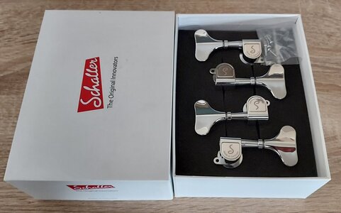 Schaller M4 180 Light Bassgitarre Mechaniken, 2+2, Chrom, Neu!