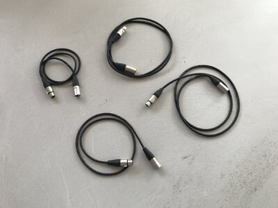 Cordial Mikrofonkabel 2x 1.5m + 2x 1.0m, XLR Fe–/male, Neutrik