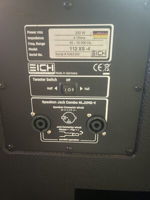 Tausche: Eich Box 112 XS-4 gegen 8 Ohm Variante
