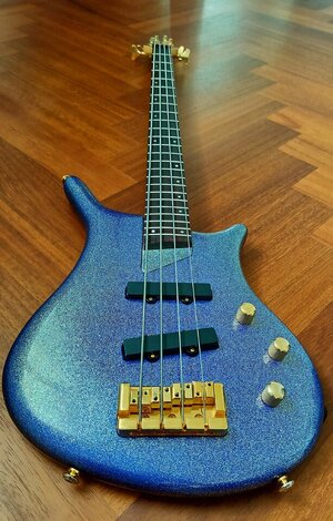 Channel blue/purple sparkle bass