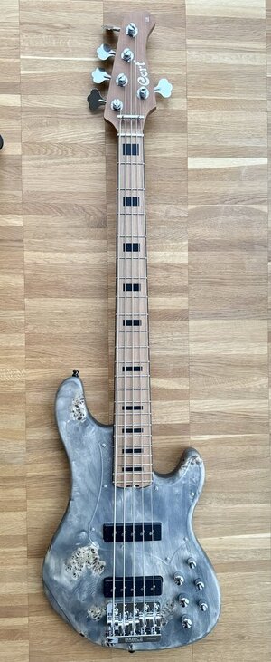 Cort GB Modern 5 E-Bass Open Pore Charcoal Gray Neuwertig