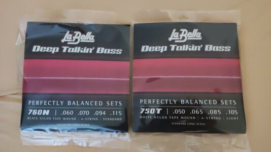 LaBella 760N & 750T Black/White Nylon Tape Long Scale Bass Saiten
