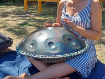 Handpan Windharp D Magic Hour - 10 Töne - nitrierter Stahl - D Kurd
