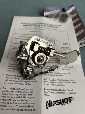Hipshot BT1 Chrom Bass extender drop d Musicman