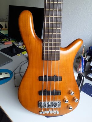 Tausche 5-Saiter Warwick Streamer Bolt On gegen 4-Saiter Bass