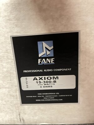 Fane Axiom :: Bass Lautsprecher:: 15 Zoll