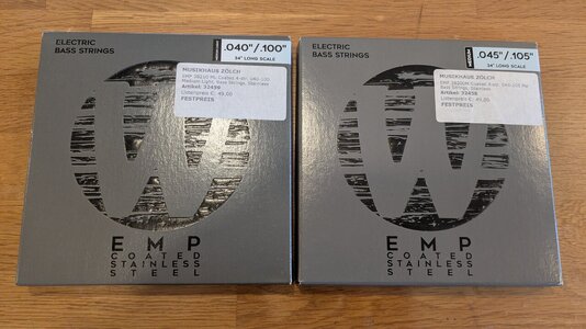 Warwick EMP Coated Stainless Steel Saiten .40"/.100" & .45"/.105"