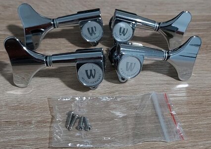 Gotoh Mechaniken mit Warwick-Logo, Chrom, 2L + 2R