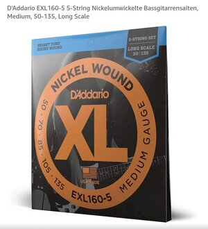 Suche :  D'Addario EXL160-5 5-String
