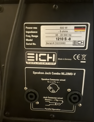 EICH 1210S-8 Ohm