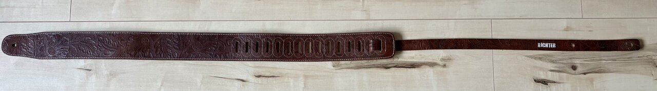 Richter Ledergurt, braun mit Muster, 7cm breit, mit Polsterung - Preis VHB