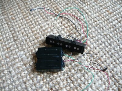 Basstelage: DiMarzio PJ Pickup Set, Squier CV PU Elektronik