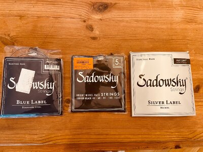 Saitensets 5er 4+1 Bass Sadowsky plus Daddario inklusive Versand