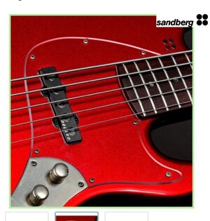 Sandberg California II TT5 & TM5 Pickguard, Plexiglas