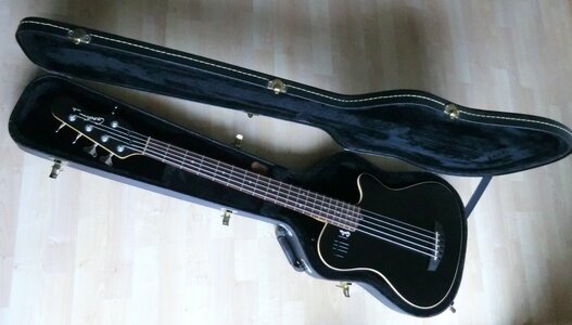 REDUZIERT: GODIN A5 Semiakustik-Bass, bundiert, schwarz