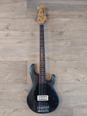 MusicMan StingRay 5H - MapleNeck + Rosewood Fretboard - Schwarz gebeizt - 3-Band Music Man