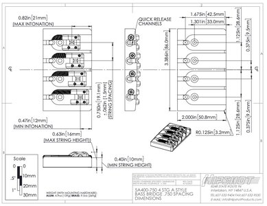 Hipshot 4 String A STYLE Bass Bridge, Aluminium, 19mm.jpeg