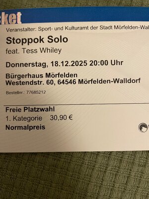 2 Karten für Stoppok am 18.12.25 Mörfelden-Walldorf