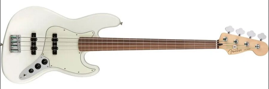 Fender MiM Player Jazz Bass Fretless -PF Polar White-