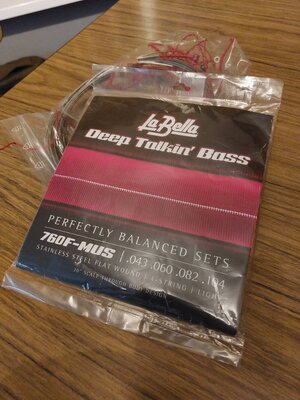 La Bella 760f-mus mustang bass flats (3 sets)