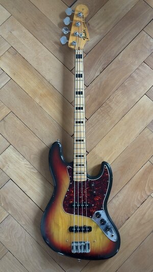 Fender Jazz Bass 1973 Sunburst – Black Blocks – USA