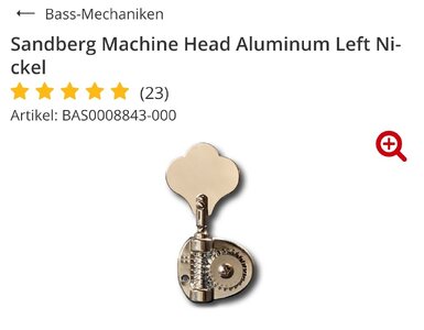 *SUCHE* 1 einzelne Mechanik Sandberg Machine Head Aluminum Left Nickel