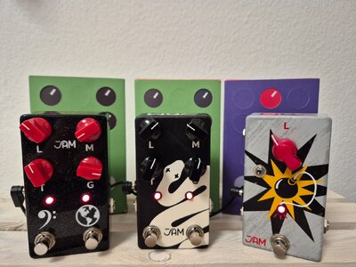 JAM Pedals Rattler Bass, Red Muck Bass und Boomster