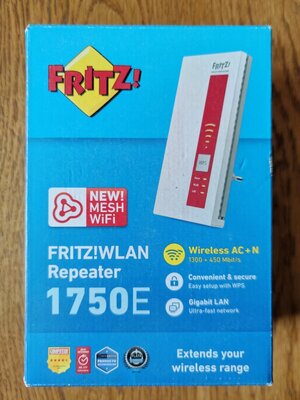 Fritz 1750E WLAN-Repeater/Verstärker, nahezu neuwertig