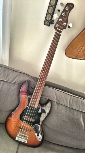 Marcus Miller V5 fretless mit Upgrades