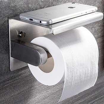 ZUNTO Toilettenpapierhalter mit Ablage Klorollenhalter Selbstklebend  Klopapierhalter Edelstahl WC Rollenhalter Wandmontage: Amazon.de: Baumarkt