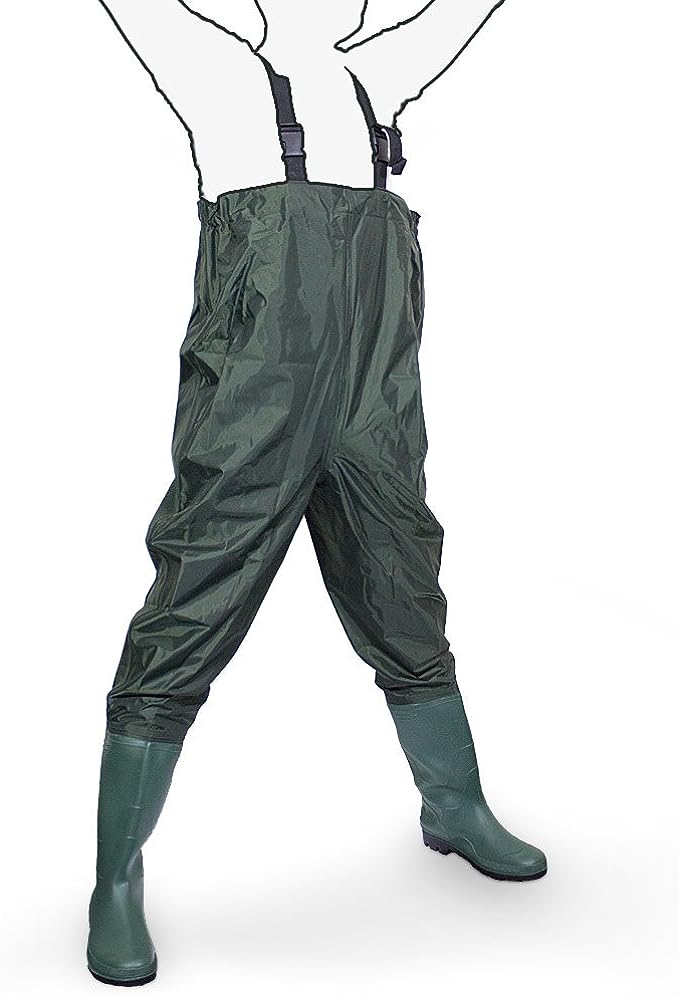 ms-point Wathose Anglerhose Watstiefel Watt Fisch Teich Gummi PVC Nylon Gr. 39