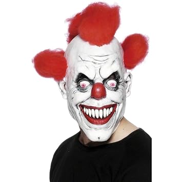 Amakando Horror Clown Maske Halloween Clownsmaske 3/4 Clownmaske ...