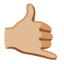 Ruf-Mich-An-Handzeichen: mittelheller Hautton :call_me_tone2: đ€đŒ